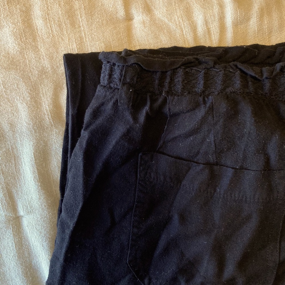 Black paper bag pants